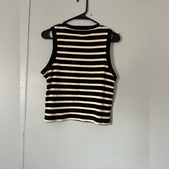 Mango Black and White Striped Tank Top - Picture 5 of 7